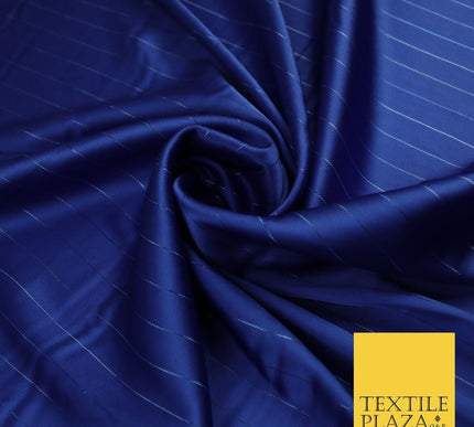 16 COLOURS - Fine Lurex Striped Silky Smooth Sateen Satin Fabric Drape Lining