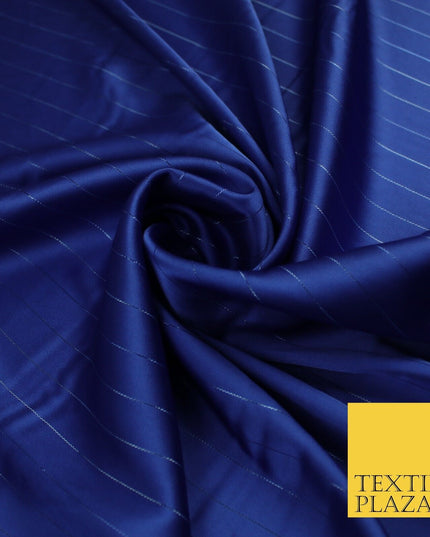 16 COLOURS - Fine Lurex Striped Silky Smooth Sateen Satin Fabric Drape Lining