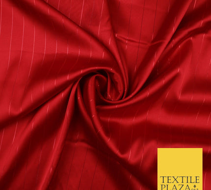 16 COLOURS - Fine Lurex Striped Silky Smooth Sateen Satin Fabric Drape Lining