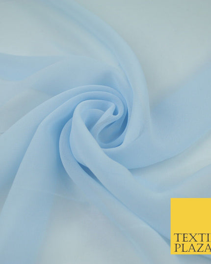 16 COLOURS Premium Plain Dyed Chiffon Fine Soft Georgette Sheer Dress Fabric 58"