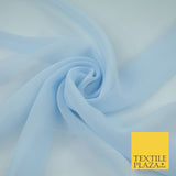 16 COLOURS Premium Plain Dyed Chiffon Fine Soft Georgette Sheer Dress Fabric 58"
