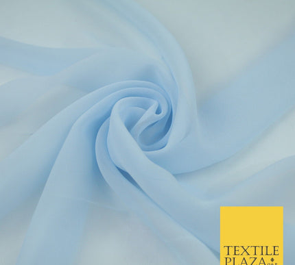 16 COLOURS Premium Plain Dyed Chiffon Fine Soft Georgette Sheer Dress Fabric 58"