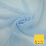 16 COLOURS Premium Plain Dyed Chiffon Fine Soft Georgette Sheer Dress Fabric 58"