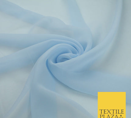 16 COLOURS Premium Plain Dyed Chiffon Fine Soft Georgette Sheer Dress Fabric 58"