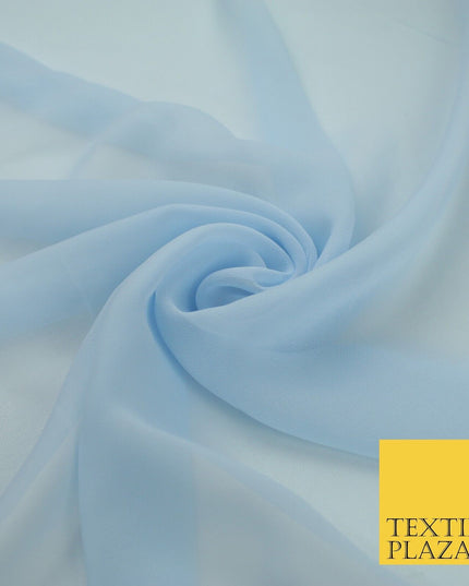 16 COLOURS Premium Plain Dyed Chiffon Fine Soft Georgette Sheer Dress Fabric 58"