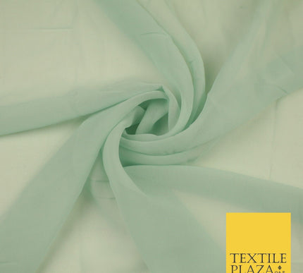 16 COLOURS Premium Plain Dyed Chiffon Fine Soft Georgette Sheer Dress Fabric 58"