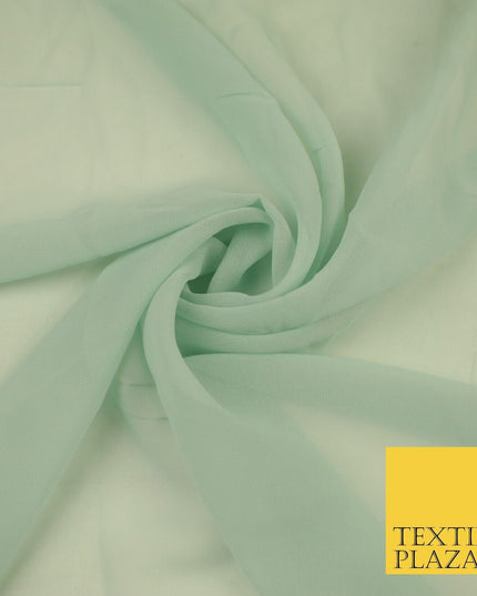 16 COLOURS Premium Plain Dyed Chiffon Fine Soft Georgette Sheer Dress Fabric 58"