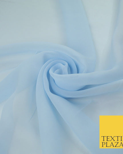 16 COLOURS Premium Plain Dyed Chiffon Fine Soft Georgette Sheer Dress Fabric 58"