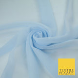 16 COLOURS Premium Plain Dyed Chiffon Fine Soft Georgette Sheer Dress Fabric 58"