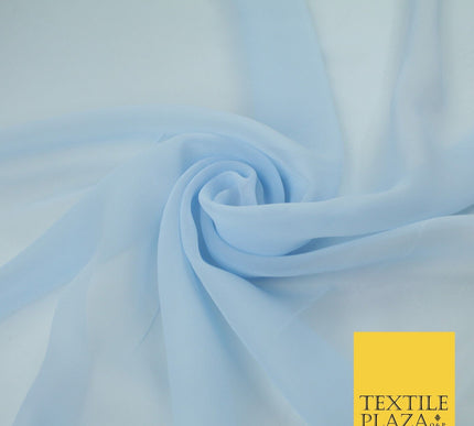 16 COLOURS Premium Plain Dyed Chiffon Fine Soft Georgette Sheer Dress Fabric 58"