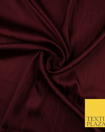 16 COLOURS - Fine Lurex Striped Silky Smooth Sateen Satin Fabric Drape Lining