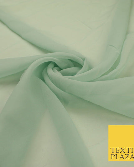 16 COLOURS Premium Plain Dyed Chiffon Fine Soft Georgette Sheer Dress Fabric 58"