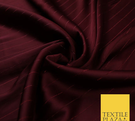 16 COLOURS - Fine Lurex Striped Silky Smooth Sateen Satin Fabric Drape Lining