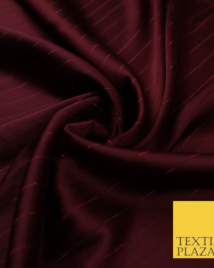 16 COLOURS - Fine Lurex Striped Silky Smooth Sateen Satin Fabric Drape Lining
