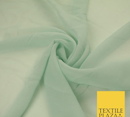 16 COLOURS Premium Plain Dyed Chiffon Fine Soft Georgette Sheer Dress Fabric 58"