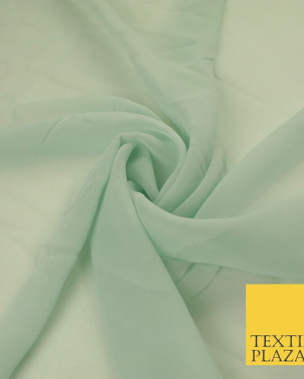 16 COLOURS Premium Plain Dyed Chiffon Fine Soft Georgette Sheer Dress Fabric 58"