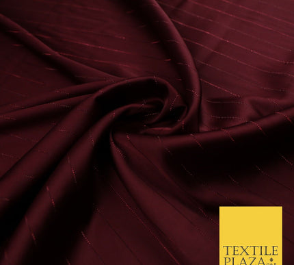 16 COLOURS - Fine Lurex Striped Silky Smooth Sateen Satin Fabric Drape Lining