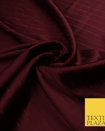 16 COLOURS - Fine Lurex Striped Silky Smooth Sateen Satin Fabric Drape Lining