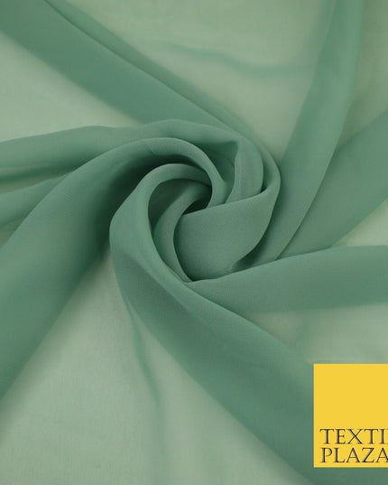 16 COLOURS Premium Plain Dyed Chiffon Fine Soft Georgette Sheer Dress Fabric 58"