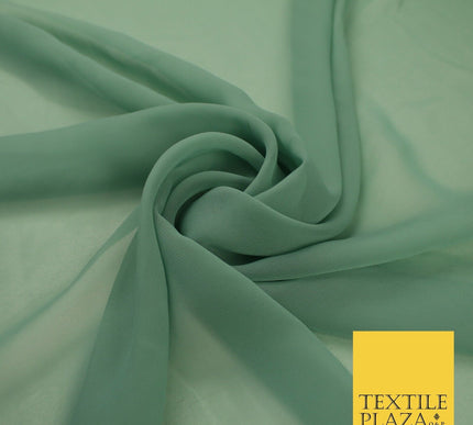 16 COLOURS Premium Plain Dyed Chiffon Fine Soft Georgette Sheer Dress Fabric 58"