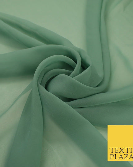 16 COLOURS Premium Plain Dyed Chiffon Fine Soft Georgette Sheer Dress Fabric 58"