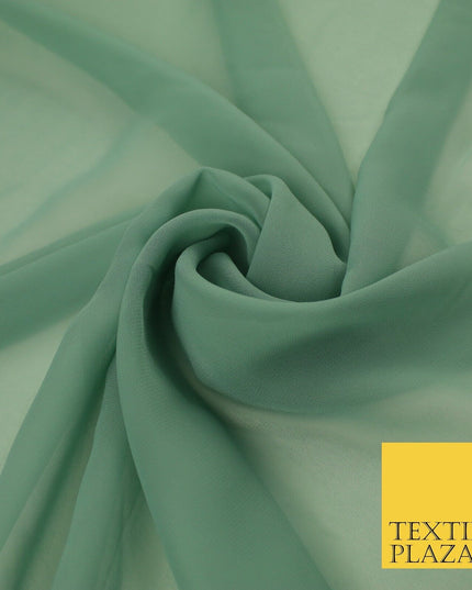 16 COLOURS Premium Plain Dyed Chiffon Fine Soft Georgette Sheer Dress Fabric 58"