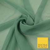 16 COLOURS Premium Plain Dyed Chiffon Fine Soft Georgette Sheer Dress Fabric 58"
