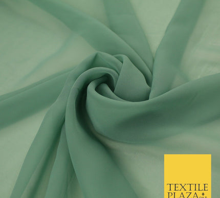 16 COLOURS Premium Plain Dyed Chiffon Fine Soft Georgette Sheer Dress Fabric 58"