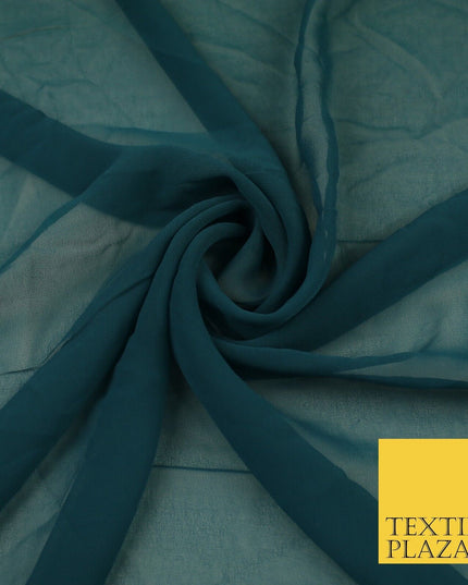 16 COLOURS Premium Plain Dyed Chiffon Fine Soft Georgette Sheer Dress Fabric 58"