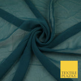 16 COLOURS Premium Plain Dyed Chiffon Fine Soft Georgette Sheer Dress Fabric 58"