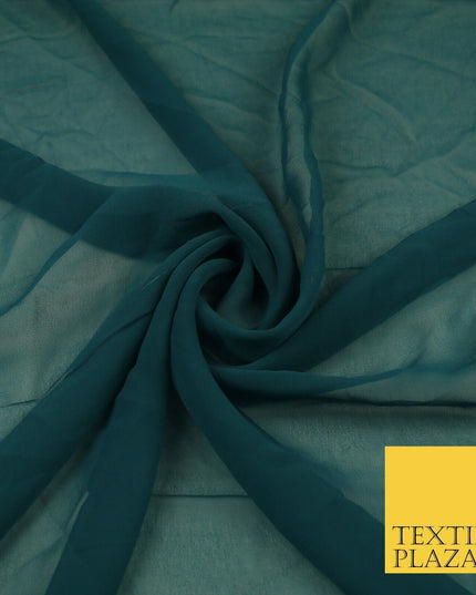 16 COLOURS Premium Plain Dyed Chiffon Fine Soft Georgette Sheer Dress Fabric 58"