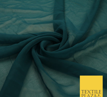 16 COLOURS Premium Plain Dyed Chiffon Fine Soft Georgette Sheer Dress Fabric 58"
