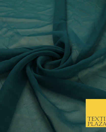 16 COLOURS Premium Plain Dyed Chiffon Fine Soft Georgette Sheer Dress Fabric 58"