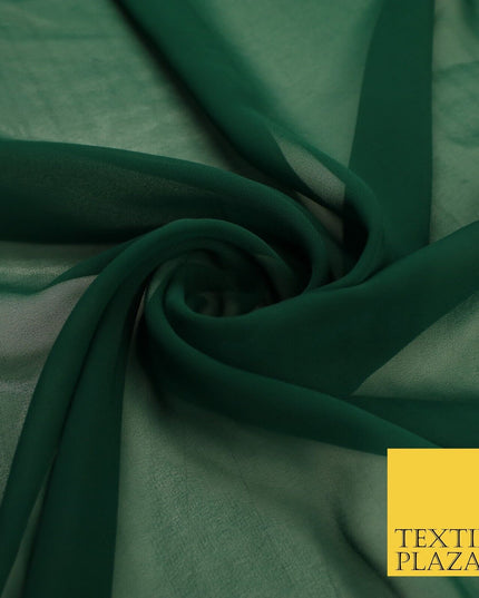 16 COLOURS Premium Plain Dyed Chiffon Fine Soft Georgette Sheer Dress Fabric 58"