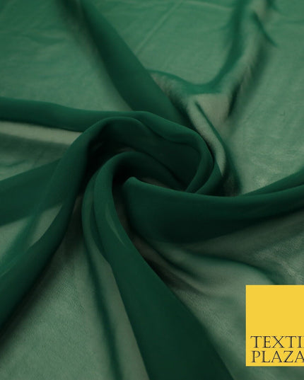 16 COLOURS Premium Plain Dyed Chiffon Fine Soft Georgette Sheer Dress Fabric 58"