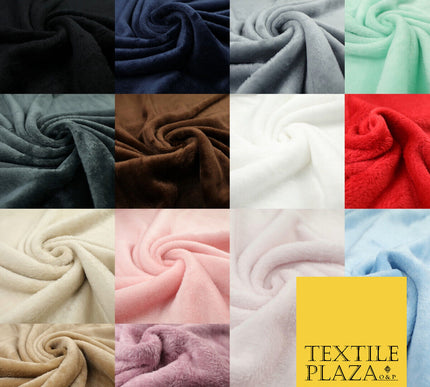 14 COLOURS - Premium Soft Double Sided Cuddle Fleece Fabric Material - 300GSM