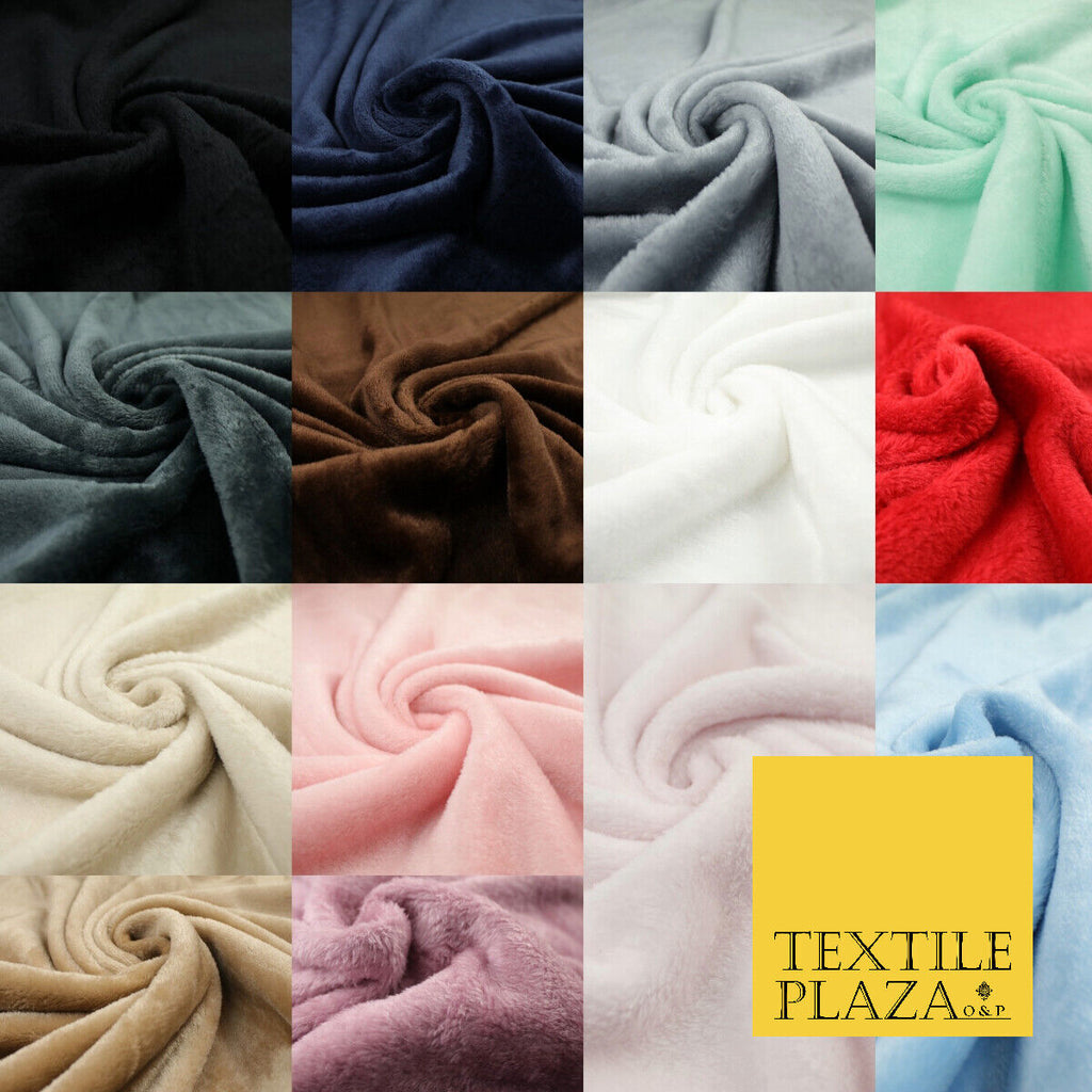 14 COLOURS - Premium Soft Double Sided Cuddle Fleece Fabric Material - 300GSM