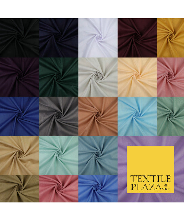 OVER 20 COLOURS - Plain Soft LINEN LOOK 100% Polyester Fabric Dress Craft 45"