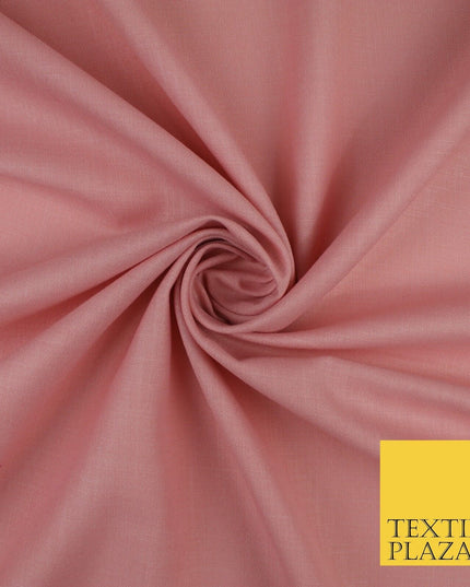 OVER 20 COLOURS - Plain Soft LINEN LOOK 100% Polyester Fabric Dress Craft 45"