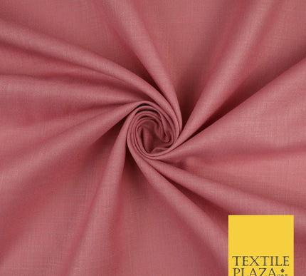OVER 20 COLOURS - Plain Soft LINEN LOOK 100% Polyester Fabric Dress Craft 45"