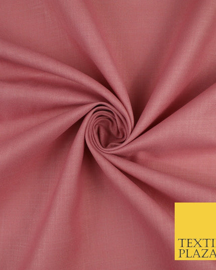 OVER 20 COLOURS - Plain Soft LINEN LOOK 100% Polyester Fabric Dress Craft 45"