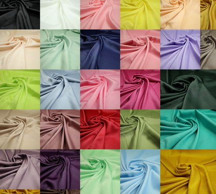 29 COLOURS- Silky Smooth Stretch Twinkle Sparkle Satin Dress Fabric Drape Lining
