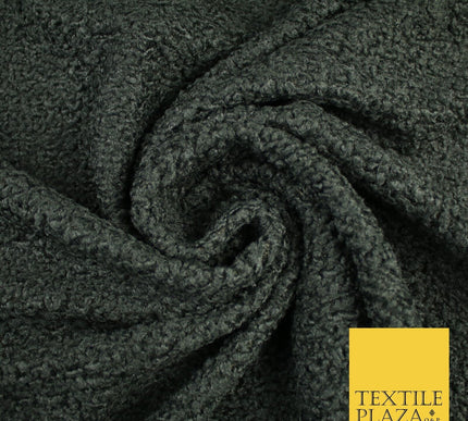 3 COLOURS - Premium Plain Textured Bouclé Sherpa Fur Fabric Material 57"