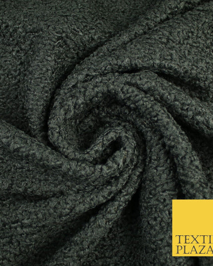3 COLOURS - Premium Plain Textured Bouclé Sherpa Fur Fabric Material 57"