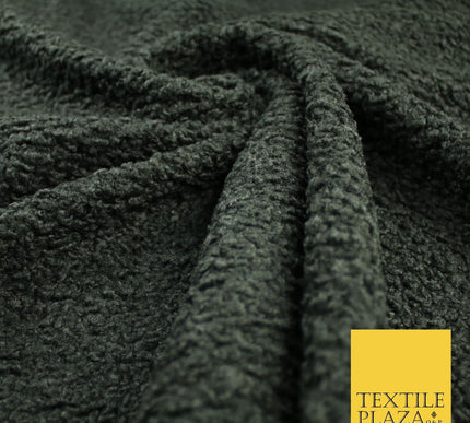 3 COLOURS - Premium Plain Textured Bouclé Sherpa Fur Fabric Material 57"