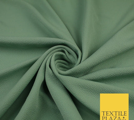 Sage Green / Rose Pink Premium Plain Bubble Crepe Dress Fabric 58"