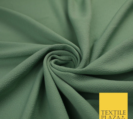 Sage Green / Rose Pink Premium Plain Bubble Crepe Dress Fabric 58"
