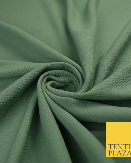Sage Green / Rose Pink Premium Plain Bubble Crepe Dress Fabric 58"