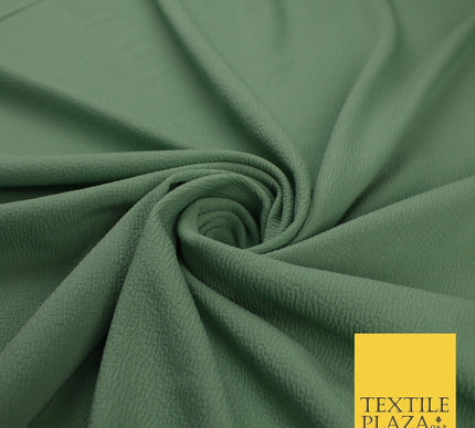 Sage Green / Rose Pink Premium Plain Bubble Crepe Dress Fabric 58"