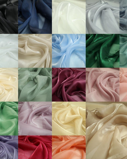 22 COLOURS - Soft Crystal Organza Shimmer Sheer Voile Draping Veil Dress Fabric